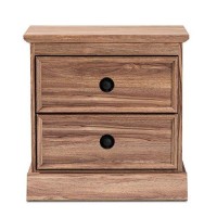 Baxton Studio Ryker Modern And Contemporary Oak Finished 2-Drawer Wood Nightstand