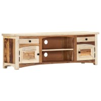 Vidaxl Solid Reclaimed Wood Tv Stand With Storage For Living Room - 472X118X157, Mid-Century Modern Style With Drawers And Compartments