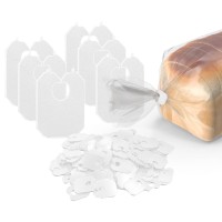 White Plastic Bread Clips 7/8 X 1 1/8 Inches - Disposable Bread Tie By Mt Products (100 Pieces)