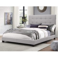 Florence Contemporary Grey Fabric Queen Bed By Crown Mark