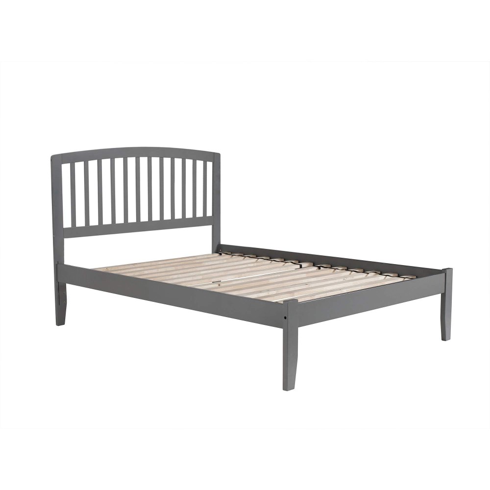 Afi Richmond Platform Bed With Open Footboard And Turbo Charger, Full, Grey