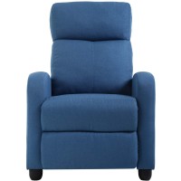 Fdw Recliner Chair For Living Room Home Theater Seating Single Reclining Sofa Lounge With Padded Seat Backrest (Blue)