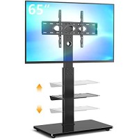 5Rcom Swivel Tv Floor Stand With Mount For 32 37 43 50 55 60 65 Inch Plasma Lcd Led Flat Or Curved Screen Tvs, Tall Tv Stand Mount, Height Adjustable And Space Saving For Bedroom/Living Room