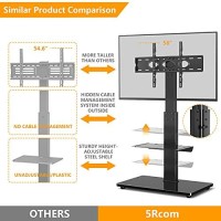 5Rcom Swivel Tv Floor Stand With Mount For 32 37 43 50 55 60 65 Inch Plasma Lcd Led Flat Or Curved Screen Tvs, Tall Tv Stand Mount, Height Adjustable And Space Saving For Bedroom/Living Room