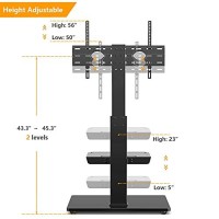 5Rcom Swivel Tv Floor Stand With Mount For 32 37 43 50 55 60 65 Inch Plasma Lcd Led Flat Or Curved Screen Tvs, Tall Tv Stand Mount, Height Adjustable And Space Saving For Bedroom/Living Room