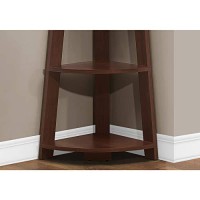 Monarch Specialties Bookcase-72 Hcherry Corner Accent Etagere Bookcase, Cappuccino