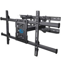 Full Motion Tv Wall Mount Articulating Arms Swivel Tilt Rotation For Most 37-75 Inch Oled, Lcd, Led Flat Curved Tvs, Extension To 24 Inch Wood Stud Up To 132Lbs Max Vesa 600X400Mm By Pipishell