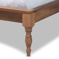 Baxton Studio Romy Vintage French Inspired Ash Wanut Finished Queen Size Wood Bed Frame