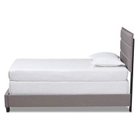Baxton Studio Ansa Twin Size Gray Fabric Upholstered Bed