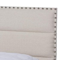 Baxton Studio Ansa Modern And Contemporary Beige Fabric Upholstered King Size Bed