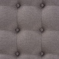 Baxton Studio Alvere Gray Fabric Upholstered Brown Finished Ottoman