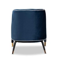 Baxton Studio Ainslie Glam And Luxe Navy Blue Velvet Fabric Upholstered Gold Finished Armchair