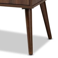 Baxton Studio Alard Mid-Century Modern Walnut Brown Finished 2-Door Wood Tv Stand