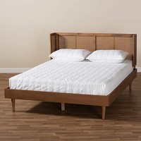 Baxton Studio Rina Full Size Brown Wood Platform Bed With Headboard
