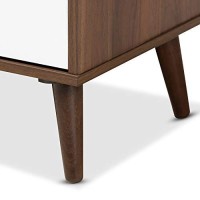 Baxton Studio Quinn 2-Door Wood Tv Stand In White And Brown