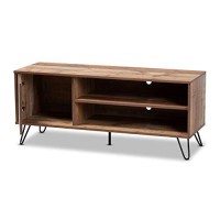 Baxton Studio Iver 1-Door Wood Tv Stand In Rustic Oak