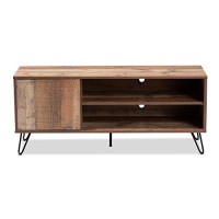 Baxton Studio Iver 1-Door Wood Tv Stand In Rustic Oak