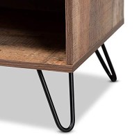 Baxton Studio Iver 1-Door Wood Tv Stand In Rustic Oak