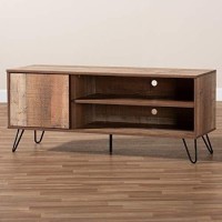 Baxton Studio Iver 1-Door Wood Tv Stand In Rustic Oak