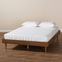 Baxton Studio Rina Mid-Century Modern Ash Wanut Finished King Size Wood Bed Frame