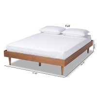 Baxton Studio Rina Mid-Century Modern Ash Wanut Finished King Size Wood Bed Frame