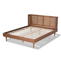 Baxton Studio Rina Queen Size Brown Wood Platform Bed With Headboard