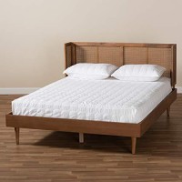 Baxton Studio Rina Queen Size Brown Wood Platform Bed With Headboard