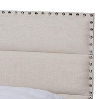 Baxton Studio Ansa Full Size Beige Fabric Upholstered Bed