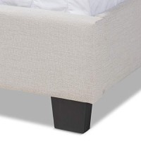 Baxton Studio Ansa Full Size Beige Fabric Upholstered Bed