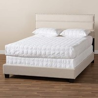 Baxton Studio Ansa Full Size Beige Fabric Upholstered Bed