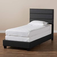 Baxton Studio Ansa Twin Size Dark Gray Fabric Upholstered Bed