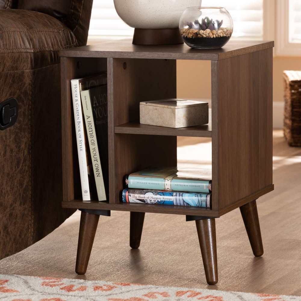 Baxton Studio Sami Brown Finished Wood End Table