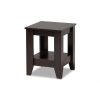Baxton Studio Audra Modern And Contemporary Dark Brown Finished Wood End Table