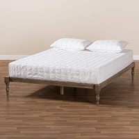 Baxton Studio Iseline Modern And Contemporary Antique Grey Finished Wood Full Size Platform Bed Frame