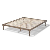 Baxton Studio Iseline Modern And Contemporary Antique Grey Finished Wood King Size Platform Bed Frame