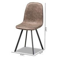 Baxton Studio Set Of 4 Filicia Grey And Brown Upholstered Dining Chairs