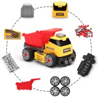 Mobius Toys 7 In 1 Take Apart Truck Construction Set - Stem Learning Kids Builder Playset W/Electric Drill, Diy Engineering Building W/Lights, Sounds, Push & Go, Boys & Girls, Ages 4-7 Years Old