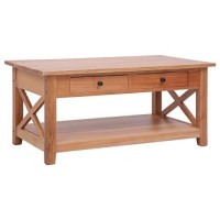 Qulable Coffee Table 39.4X21.7X18.1 Solid Mahogany Wood