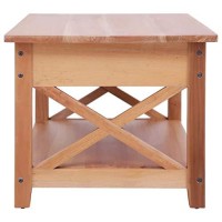 Qulable Coffee Table 39.4X21.7X18.1 Solid Mahogany Wood