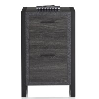 Realspace Dejori 20D Vertical 2-Drawer File Cabinet, Charcoal