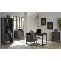 Realspace Dejori 33W Lateral 2-Drawer File Cabinet, Charcoal