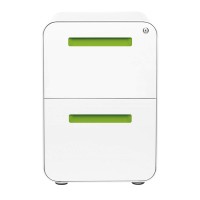 Laura Davidson Furniture Stockpile 2-Drawer Modern Mobile File Cabinet For Home Office Commercial-Grade One Size, White/Green