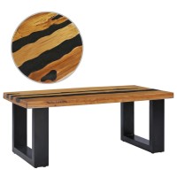 Vidaxl Coffee Table 39.3X19.6X15.7 Solid Teak Wood And Lava Stone