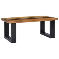 Vidaxl Coffee Table 39.3X19.6X15.7 Solid Teak Wood And Lava Stone
