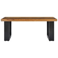 Vidaxl Coffee Table 39.3X19.6X15.7 Solid Teak Wood And Lava Stone