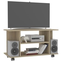 Vidaxl Tv Cabinet With Castors Sonoma Oak 31.5X15.7X15.7 Engineered Wood