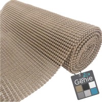 Home Genie Slip Resistant Drawer And Shelf Liner, Non Adhesive Roll, 17.5 Inch X 20 Ft, Durable And Strong, Grip Liners For Drawers, Shelves, Cabinets, Pantry, Storage, Kitchen And Desks, Light Taupe