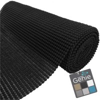 Home Genie Drawer And Shelf Liner, Non Adhesive Roll, 20 Inch X 20 Ft, Durable And Strong, Grip Liners For Drawers, Shelves, Cabinets, Pantry, Storage, Kitchen And Desks, Pitch Black