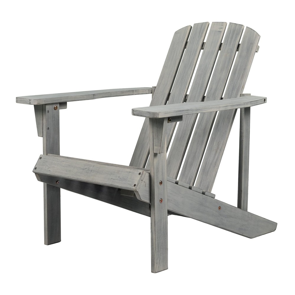 Jonathan Y Pat1002B Westport Outdoor Patio Traditional Acacia Wood Adirondack Chair For Garden, Lawn, Backyard, Pool, Deck, Beach, Firepit, Gary