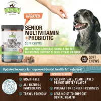 Senior Dog Multivitamin + Dog Probiotics Soft Chews | Glucosamine Chondroitin, Probiotics, Omega 3 | Senior Dog Supplements & Vitamins | Senior Dog Health Supplies